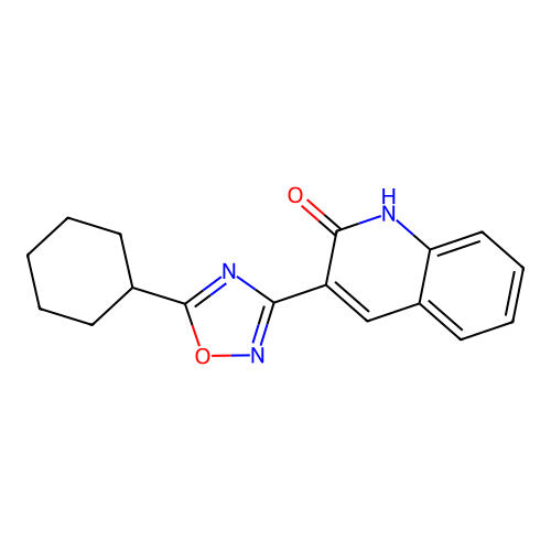 3-(5-Cyclohexyl-1,2,4-oxadiazol-3-YL)quinolin-2-OL structure