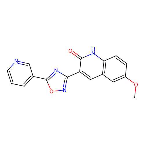6-Methoxy-3-(5-(pyridin-3-yl)-1,2,4-oxadiazol-3-yl)quinolin-2-ol structure