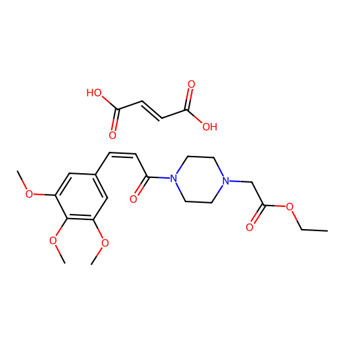 1-Piperazineacetic acid, 4-(3,4,5-trimethoxycinnamoyl)-, ethyl ester, maleate structure