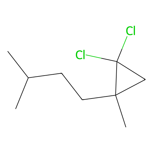 1,1-Dichloro-2-isopentyl-2-methylcyclopropane structure