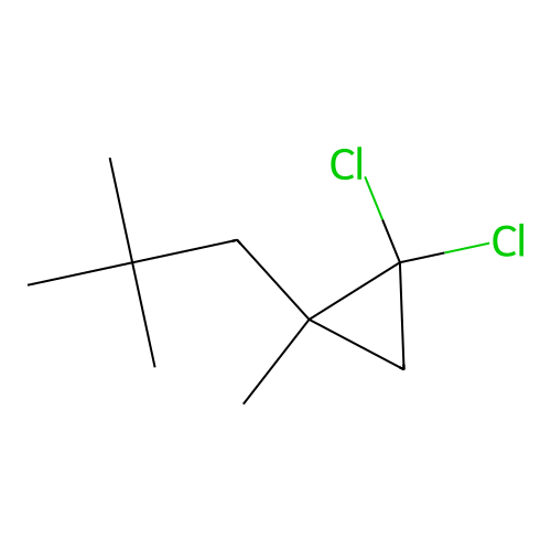 Propane, 1-(2,2-dichloro-1-methylcyclopropyl)-2,2-dimethyl- structure