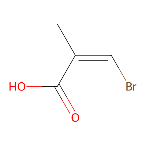 (Z)-3-bromo-2-methylprop-2-enoic acid structure