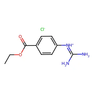 Benzoic acid, p-guanidino-, ethyl ester, monohydrochloride structure