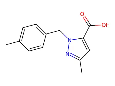 1-(4-Methylbenzyl)-3-methyl-1H-pyrazole-5-carboxylic acid structure