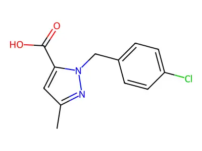 1-(4-Chlorobenzyl)-3-methyl-1H-pyrazole-5-carboxylic acid structure