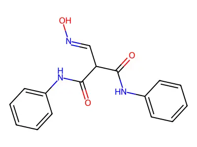 2-(hydroxyiminomethyl)-N,N'-diphenylpropanediamide structure