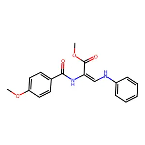 Methyl 3-anilino-2-[(4-methoxybenzoyl)amino]prop-2-enoate structure