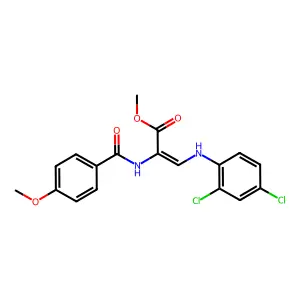 Methyl 3-(2,4-dichloroanilino)-2-[(4-methoxybenzoyl)amino]prop-2-enoate structure