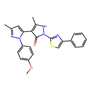 3,3'-Dimethyl-1-(4-phenyl-2-thiazolyl)-1'-(4-methoxyphenyl)-5-hydroxy[4,5']-bipyrazol structure