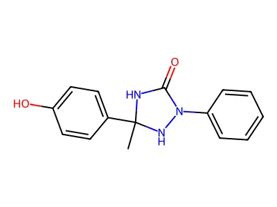 5-(4-Hydroxyphenyl)-5-methyl-2-phenyl-1,2,4-triazolan-3-one structure