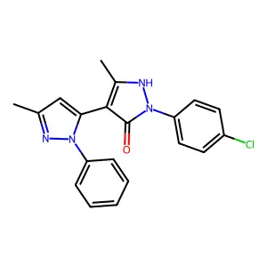 1-(4-Chlorophenyl)-1'-phenyl-3,3'-dimethyl-5-hydroxy[4,5']-bipyrazol structure