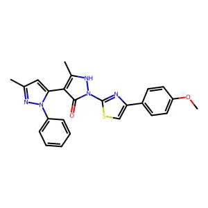 3,3'-Dimethyl-1-(4-(4-methoxyphenyl)-2-thiazolyl)-1'-phenyl-5-hydroxy[4,5']-bipyrazol structure