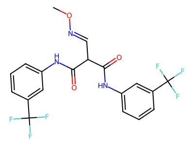 2-[(methoxyimino)methyl]-N~1~,N~3~-bis[3-(trifluoromethyl)phenyl]malonamide structure