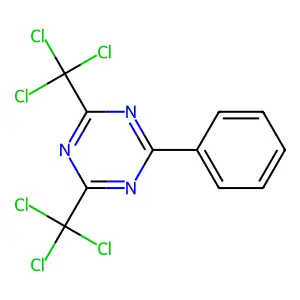 2-Phenyl-4,6-bis(trichloromethyl)-1,3,5-triazine structure