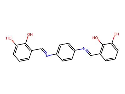 3,3'-{benzene-1,4-diylbis[nitrilo(E)methylylidene]}dibenzene-1,2-diol structure