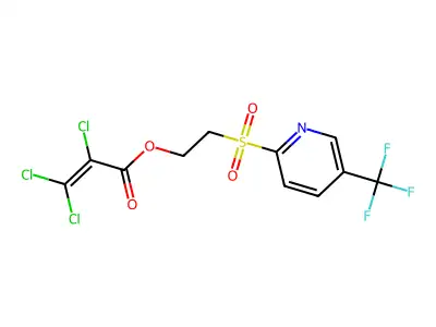 2-{[5-(Trifluoromethyl)-2-pyridyl]sulphonyl}ethyl 2,3,3-trichloroacrylate structure