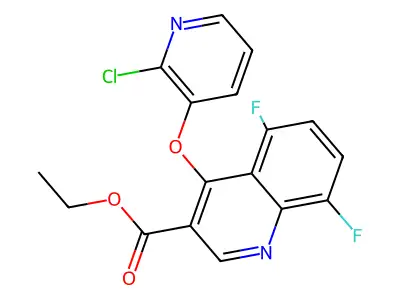 Ethyl 4-[(2-chloro-3-pyridyl)oxy]-5,8-difluoroquinoline-3-carboxylate structure