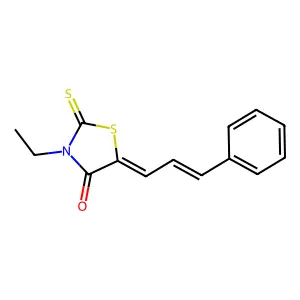 3-Ethyl-5-(3-phenylprop-2-enylidene)-2-thioxo-1,3-thiazolidin-4-one structure