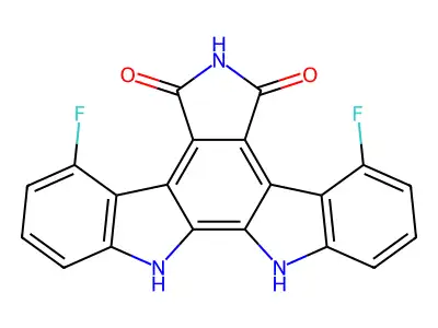 12,13-Dihydro-4,8-difluoro-5H-Indolo[2,3-a]pyrrolo[3,4-c]carbazole-5,7(6H)-dione structure