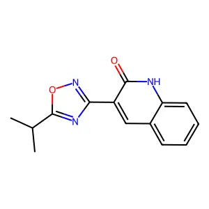 3-(5-Isopropyl-1,2,4-oxadiazol-3-YL)quinolin-2-OL structure