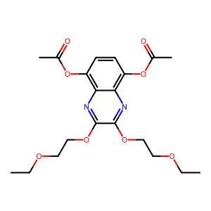 2,3-Bis(2-ethoxyethoxy)quinoxaline-5,8-diyl diacetate structure
