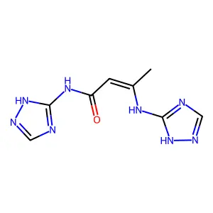 N-(1H-1,2,4-triazol-5-yl)-3-(1H-1,2,4-triazol-5-ylamino)but-2-enamide structure