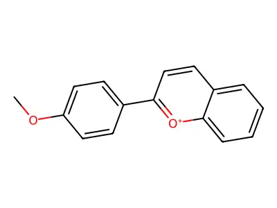 2-(4-Methoxyphenyl)chromenylium structure