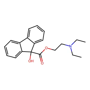 9-Flourenecarboxylic acid, 9-hydroxy-, 2-(diethylamino)ethyl ester structure