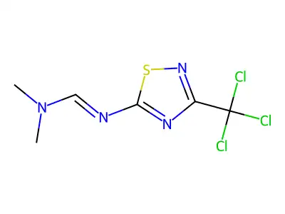 (E)-N,N-dimethyl-N'-(3-(trichloromethyl)-1,2,4-thiadiazol-5-yl)formimidamide structure