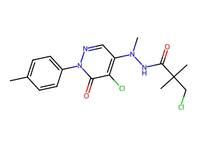 3-chloro-N'-[5-chloro-1-(4-methylphenyl)-6-oxopyridazin-4-yl]-N',2,2-trimethylpropanehydrazide structure
