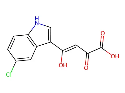 4-(5-chloro-1H-indol-3-yl)-4-hydroxy-2-oxobut-3-enoic acid structure