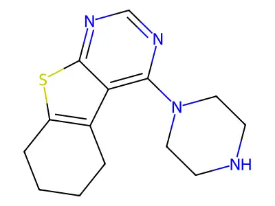5,6,7,8-Tetrahydro-4-(1-piperazinyl)(1)benzothieno(2,3-d)pyrimidine structure