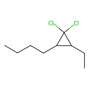2-Butyl-1,1-dichloro-3-ethylcyclopropane structure