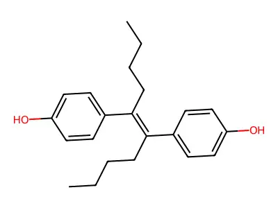 Phenol, 4,4'-(1,2-dibutyl-1,2-ethenediyl)bis-, (E)- structure
