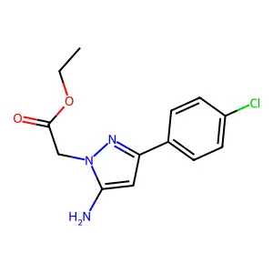 [5-Amino-3-(4-chloro-phenyl)-pyrazol-1-yl]-acetic acid ethyl ester structure