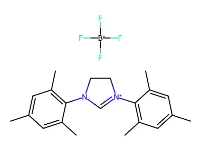 1,3-Bis(2,4,6-trimethylphenyl)-4,5-dihydroimidazolium tetrafluoroborate structure