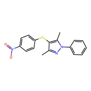 3,5-dimethyl-4-[(4-nitrophenyl)sulfanyl]-1-phenyl-1H-pyrazole structure