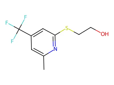 2-{[6-Methyl-4-(trifluoromethyl)-2-pyridyl]thio}ethan-1-ol structure