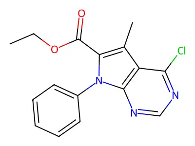 Ethyl 4-chloro-5-methyl-7-phenyl-7H-pyrrolo[2,3-d]pyrimidine-6-carboxylate structure