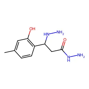 3-Hydrazinyl-3-(2-hydroxy-4-methylphenyl)propanehydrazide structure