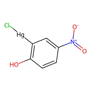 Chloro(2-hydroxy-5-nitrophenyl)mercury structure