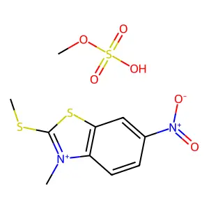 Methyl 3-methyl-2-(methylthio)-6-nitrobenzothiazolium sulphate structure