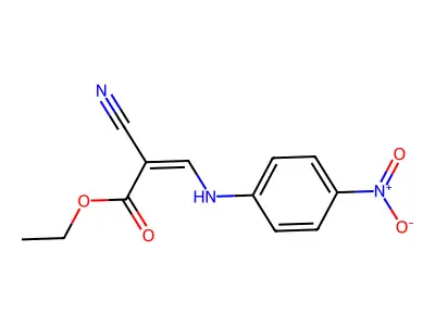 2-Cyano-3-(4-nitro-phenylamino)-acrylic acid ethyl ester structure