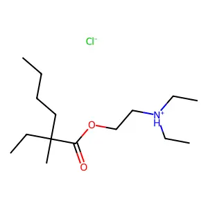 2-(Diethylamino)ethyl 2-ethyl-2-methylhexanoate--hydrogen chloride (1/1) structure