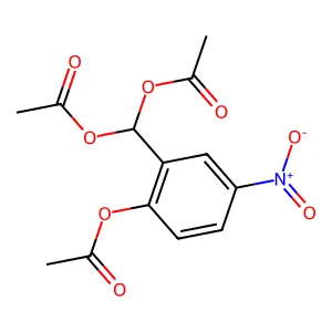 [2-(Acetyloxy)-5-nitrophenyl]methanediyl diacetate structure