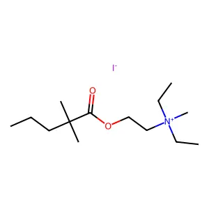 Ammonium, diethyl(2-hydroxyethyl)methyl-, iodide, 2,2-dimethylvalerate structure