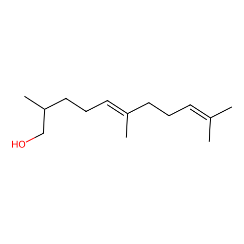 (5E)-2,6,10-Trimethyl-5,9-undecadien-1-ol structure