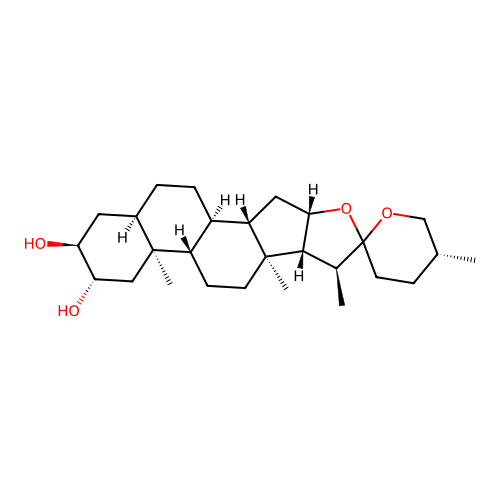 Spirostan-2,3-diol, (2beta,3alpha,5beta,25R)- structure