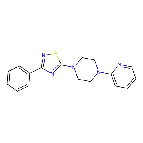 3-Phenyl-5-[4-(pyridin-2-yl)piperazin-1-yl]-1,2,4-thiadiazole structure