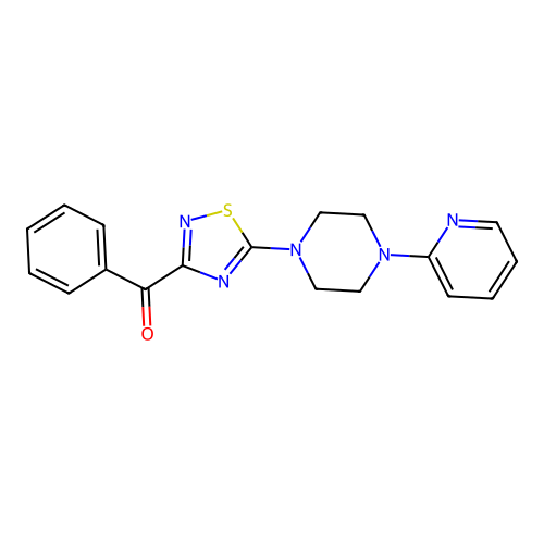 3-Benzoyl-5-[1-(pyridin-2-yl)piperazin4-yl]-1,2,4-thiadiazole structure
